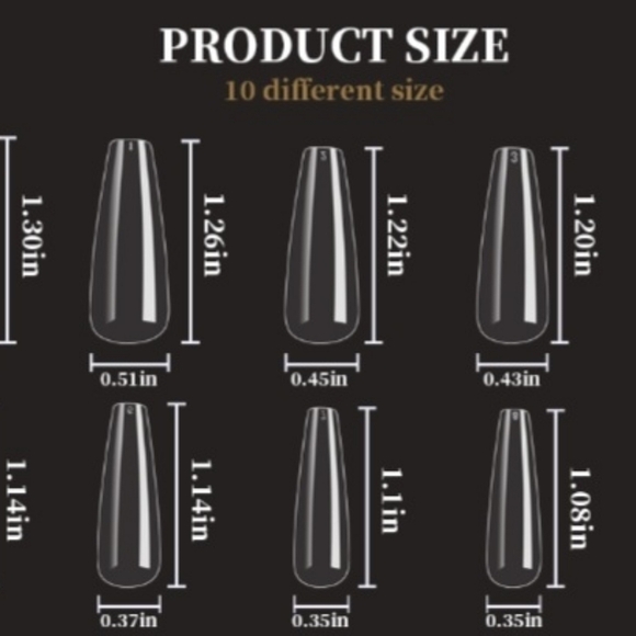 Coffin Shaped Ballerina Full Cover Nail Tip - Picture 6 of 8